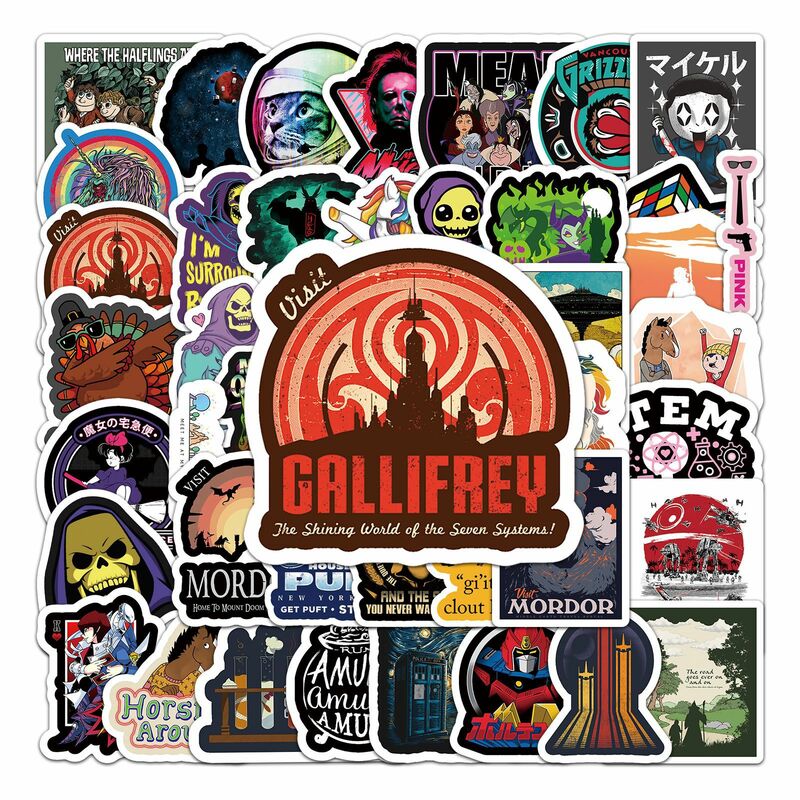 50Pcs Personalized Retro Cartoon Series Graffiti Stickers Suitable for Laptop Helmets Desktop Decoration DIY Stickers Toys