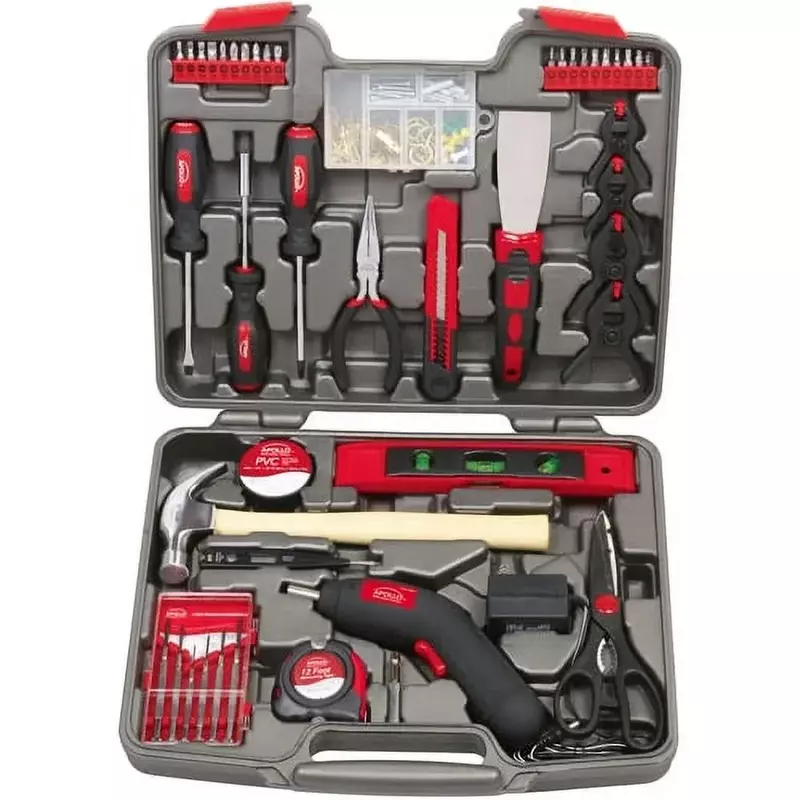 Caja organizadora de herramientas, Kit de herramientas para el hogar, Maleta, bolsa de herramientas con ruedas, Embalaje manual para mecánicos, 144 piezas