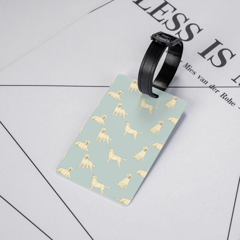 Étiquette de bagage de chien du Labrador Retriever jaune pour les valises, étiquettes de bagage mignonnes, couverture de confidentialité, nom, carte d'identité