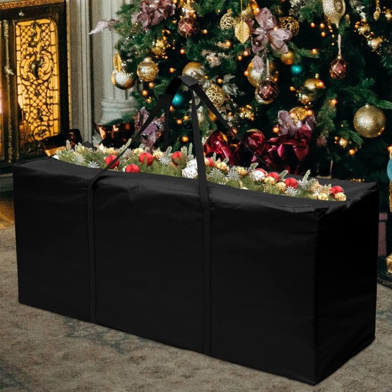 Сумка для хранения рождественской елки из ткани Оксфорд большой емкости для фестивальных торжеств и хранения Надежный чехол для