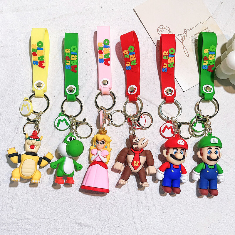 22 Stile Super Mario Schlüssel bund Mario Bros Luigi Kröte Yoshi Bowser Action figur Modell PVC Cartoon Tasche Puppe Anhänger Spielzeug Geschenk