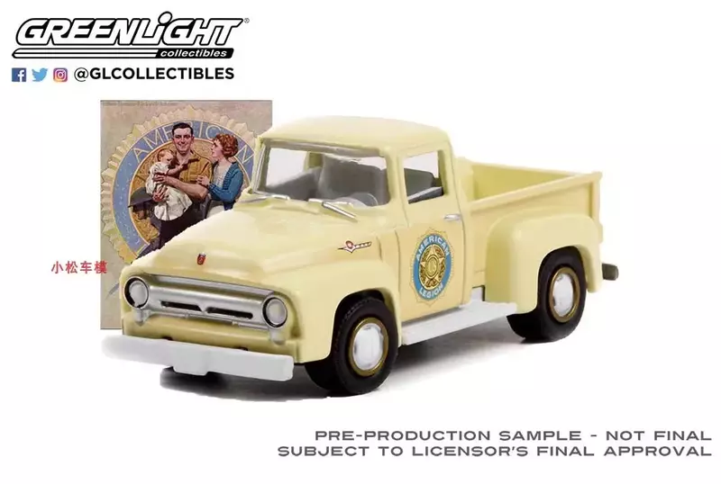 1:64 1956 Ford F-100 Pick-up Diecast in lega di metallo modello di auto giocattoli per collezione regalo W1315