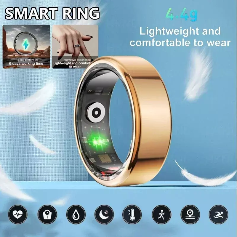 Smart Ring Männer Militär Edelstahl Shell Gesundheit Herzfrequenz Schlaf Monitor Smart Ring IP68 wasserdicht Sport modus Fingerring