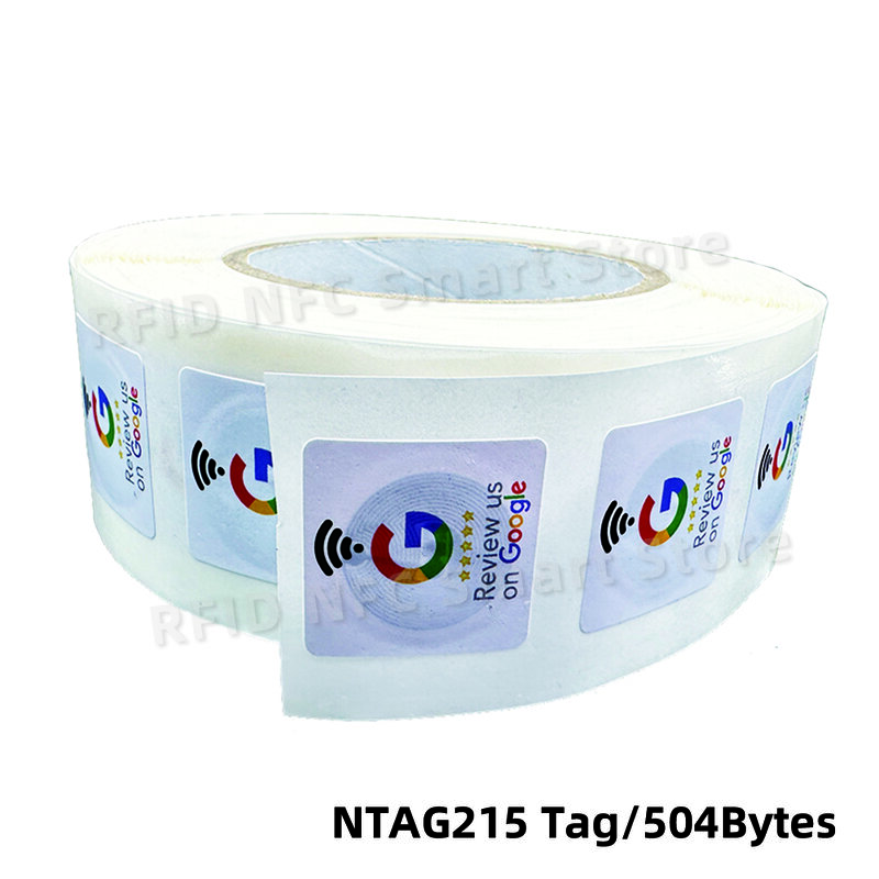防水のGoogleレビューステッカー,50バイト,nfc215チップ,ステッカーのタップ,NFCタグ,30mm