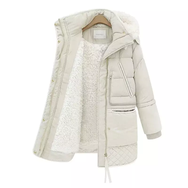 Damskie kurtki damskie biała kurtka puchowa płaszcze z kapturem grube zimowe kurtka odzież wierzchnia