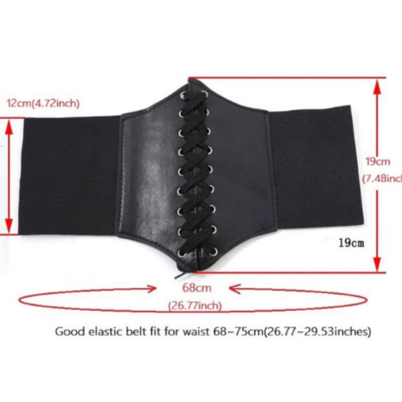Girls Fashion Corset Wide Belts Faux Leather Slimming Body Shaping Girdle Belt for Women Elastic Tight High Waist for Daily Wear