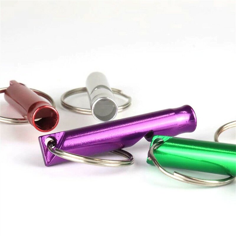 Hiking Keychain Whistle Outdoor Training 45*8mm Aluminum Alloy Distress Feeding Mini Pet Survival For Birds For Training Pets