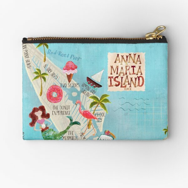 Anna Maria Island Florida Island  Zipper Pouches Cosmetic Key Socks Storage Money Panties Pocket Packaging Wallet Underwear