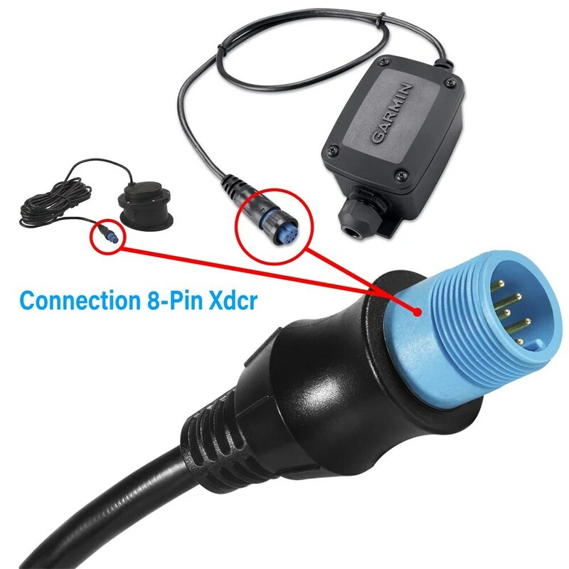 010-12122-10 8-Pins Xdcr to 12-Pin Sounder Adapter XID for Connecting 8-Pin Transducers with XID to 12-Pin Sonar Marine Devices