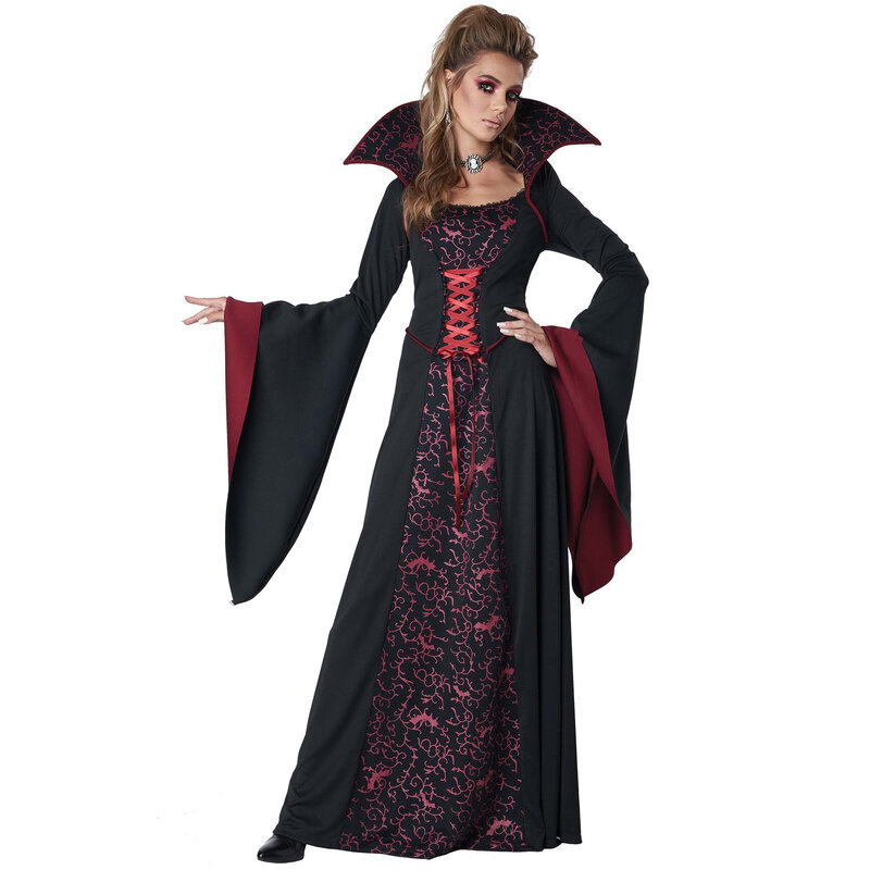Kostum Cosplay Halloween, kostum Cosplay Zombie, istana Iblis Ratu, kostum penyihir vampir