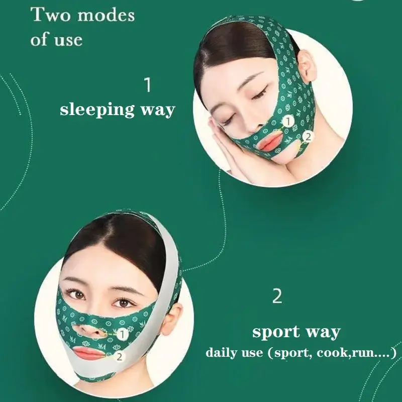 Mascarilla deportiva de seda helada, máscara facial para estiramiento y estiramiento, elimina el pliegue Nasolabial, antigravedad, ropa de Fitness