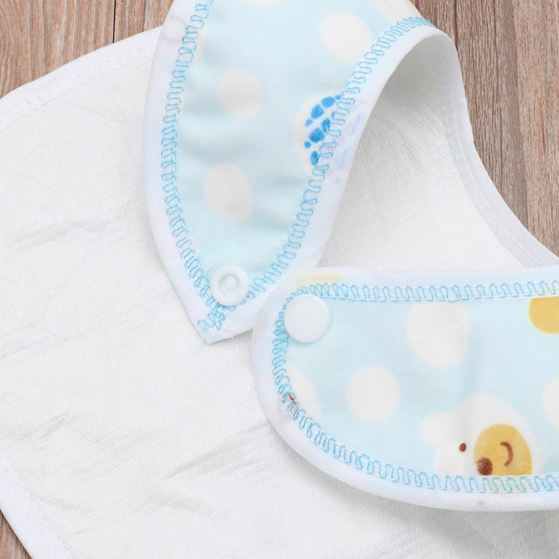 Baby Speichel Handtuch für Dreieck Band Baumwolle Druckknopf Doppelschicht Wasserdicht DropShipping