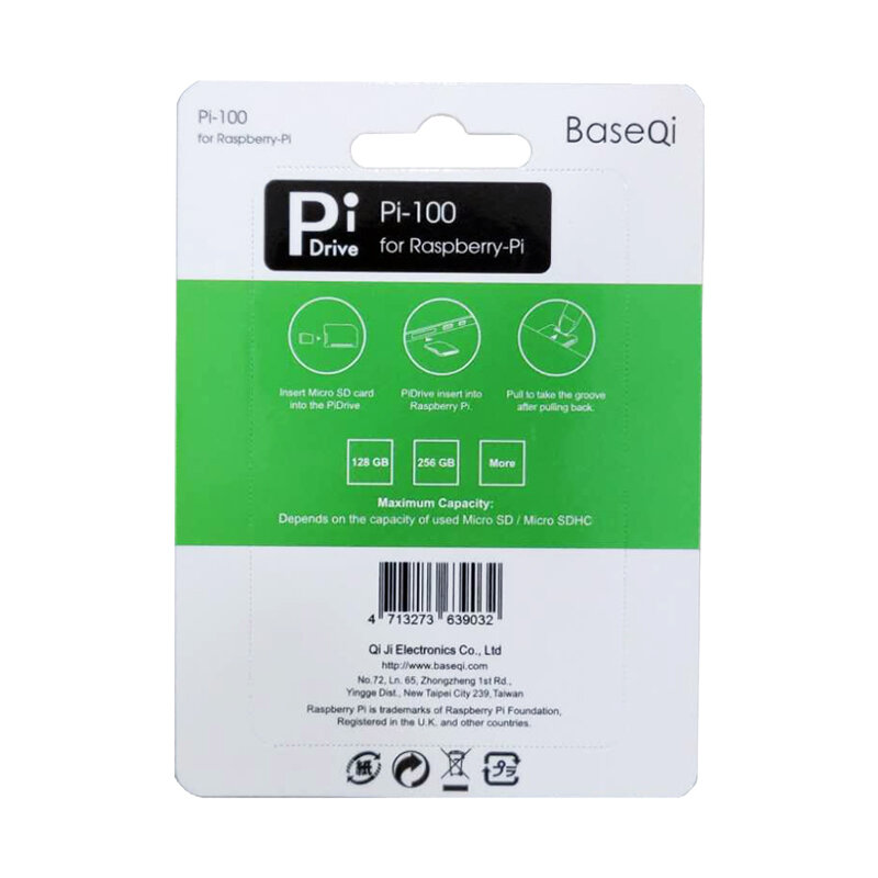 BaseQi Para Raspberry Pi Micro SD/TF para Adaptador de Cartão SD Leitor de Cartão de Memória Plástico