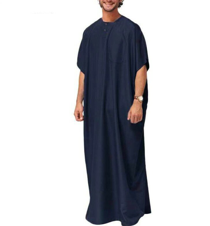 Camisa muçulmana longa para homens, Abaya Kaftan, Thobe elegante, caftan islâmico, robe árabe, caftan paquistanês, plus size, 5XL, 4XL