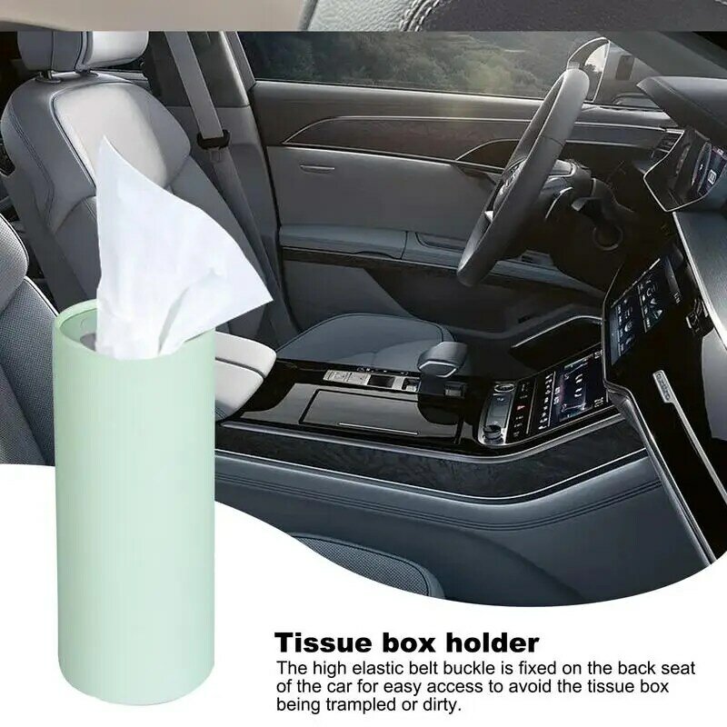 Portable Paper Refillable Round Tissue Holder 40Pcs Car Tissue Box Tissue Holder Durable Tissue Dispenser For Cars RVs Trucks