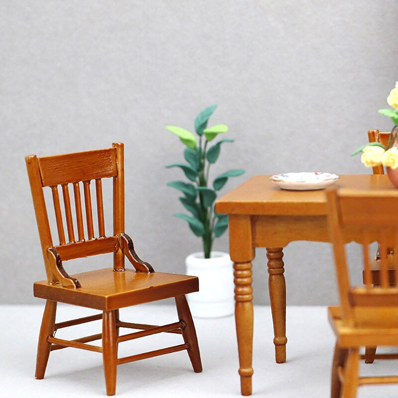 1:12 Dollhouse Miniature Chairs High Chair Home Furniture Model Decor Toy Doll House Accessories