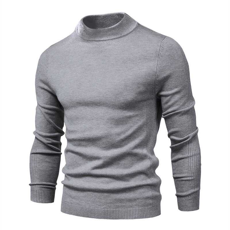 Suéteres de cuello alto para hombre, Jersey grueso informal de calidad, Color sólido, cálido, invierno, 2022