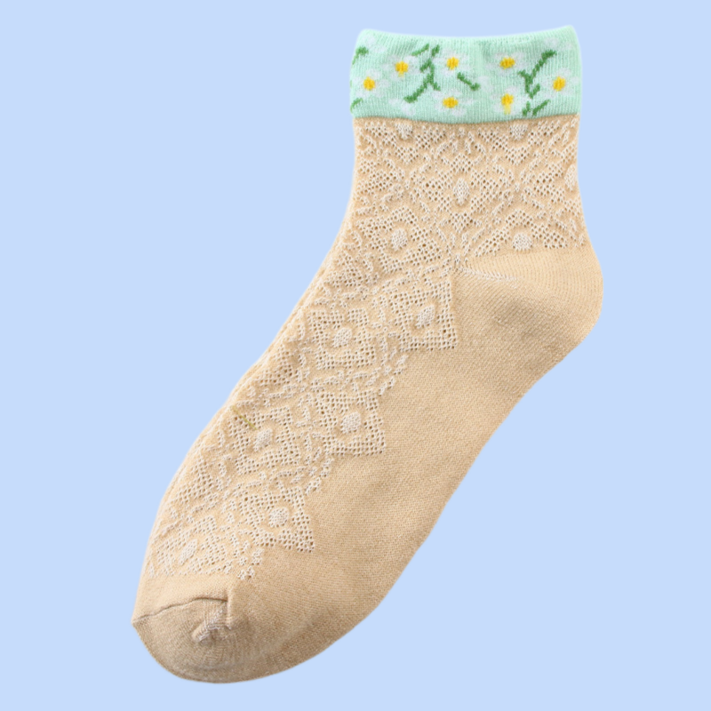 5/10 Pairs High Quality Three-dimensional Embossed Pattern Socks Breathable Sweat-absorbent Casual Shallow Boat Socks