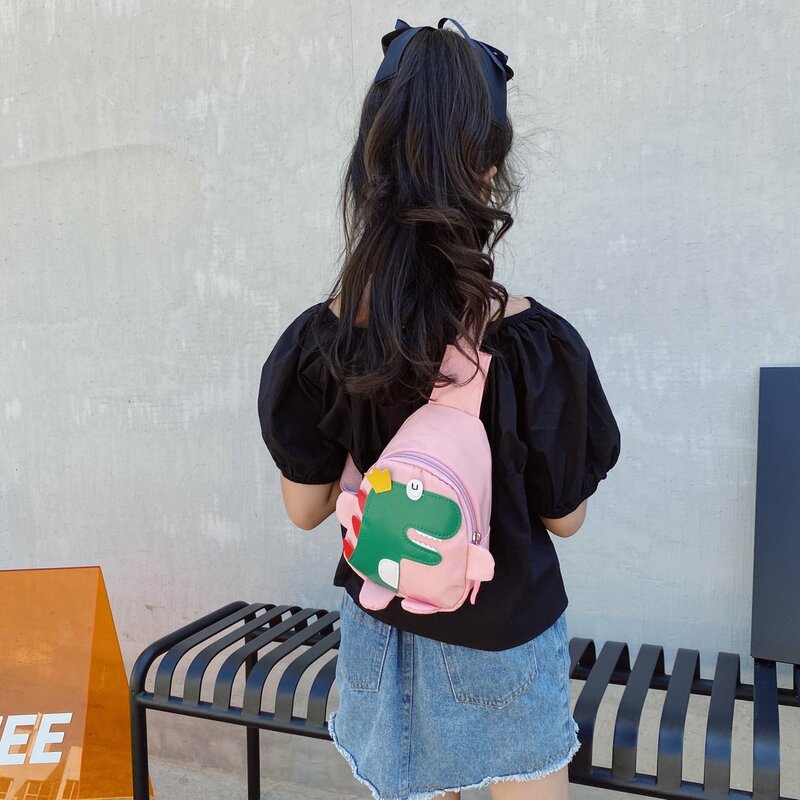 Cute Cartoon Dinosaur Baby Backpacks Children Boy Girl Chest Crossbody Bags Travel Harness Bag Adjustable Animals Kids Backpack