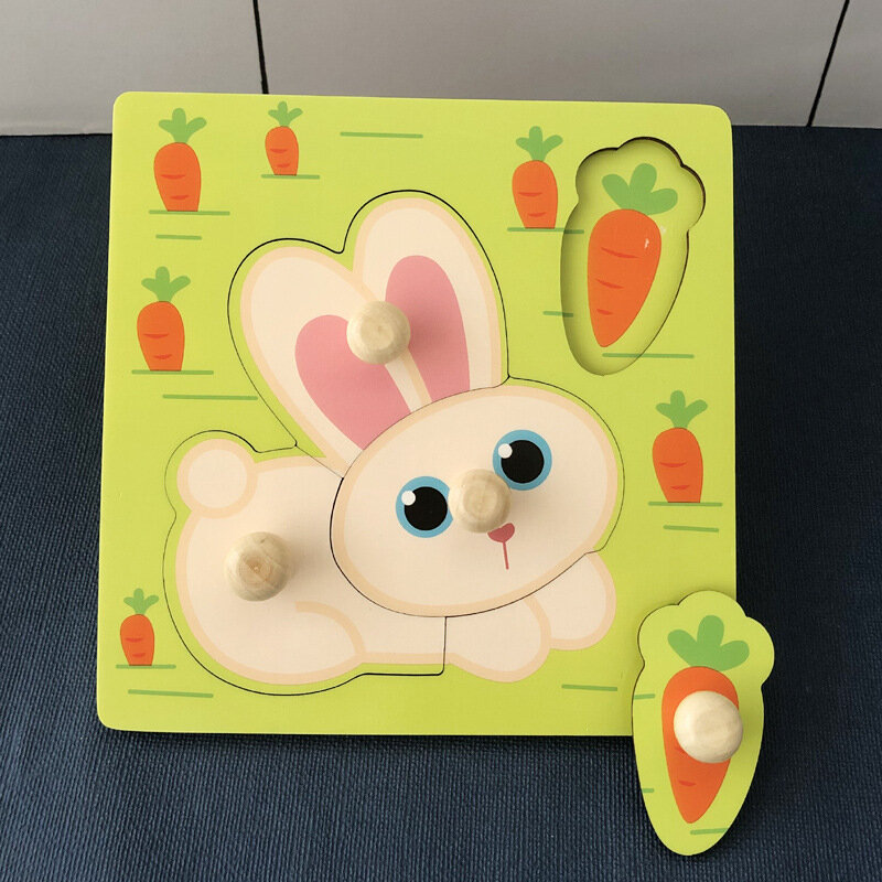 1pcchildren's Hand Krasbord 3d Puzzel Houten Speelgoed Voor Kinderen Baby Montessori Vroege Educatie Fruit Cognitieve Puzzel Speelgoed