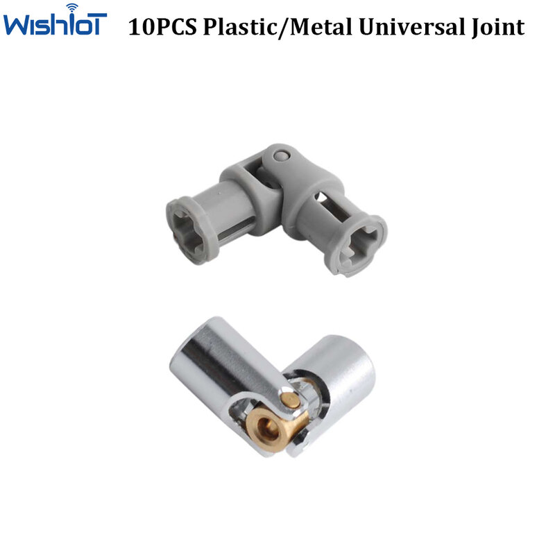 10PCS พลาสติก/โลหะ Universal Joint 3L ใช้งานร่วมกับ Legoeds อิฐ MOC Power ฟังก์ชั่น61903ข้อต่อเพลา62520 9244 DIY