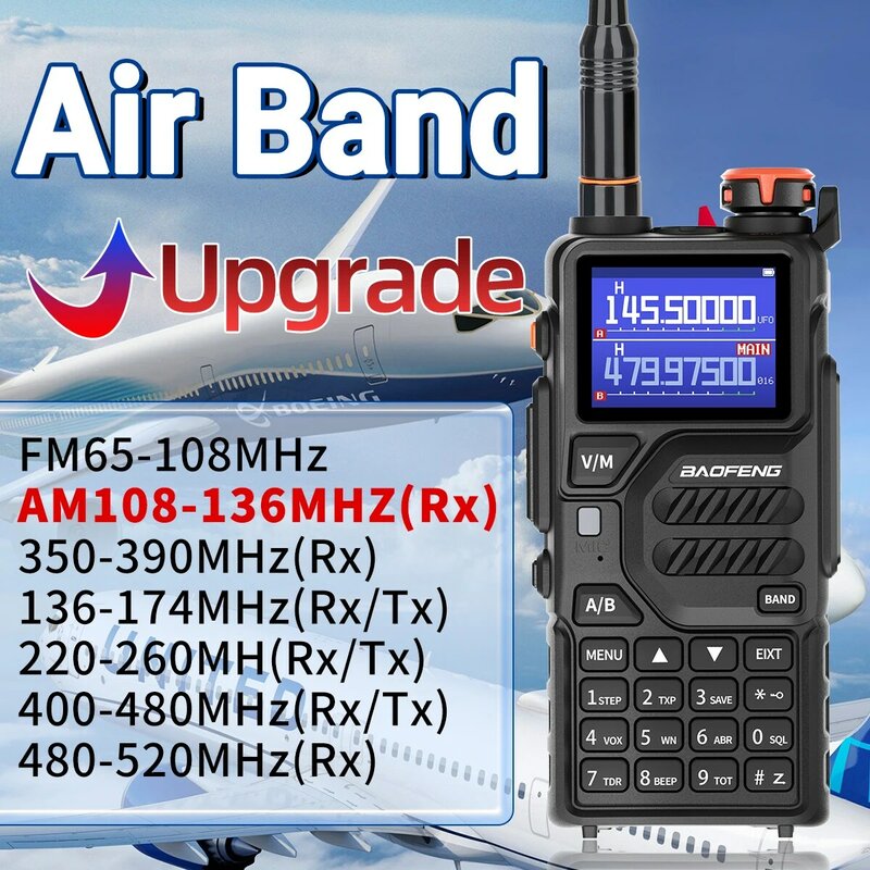 Baofeng UV K5 Plus 10W Walkie Talkie Air Band frequenza di copia Wireless a lungo raggio Radio bidirezionale Type-C UV 5R UV K5 Pro UV K5 PLUS