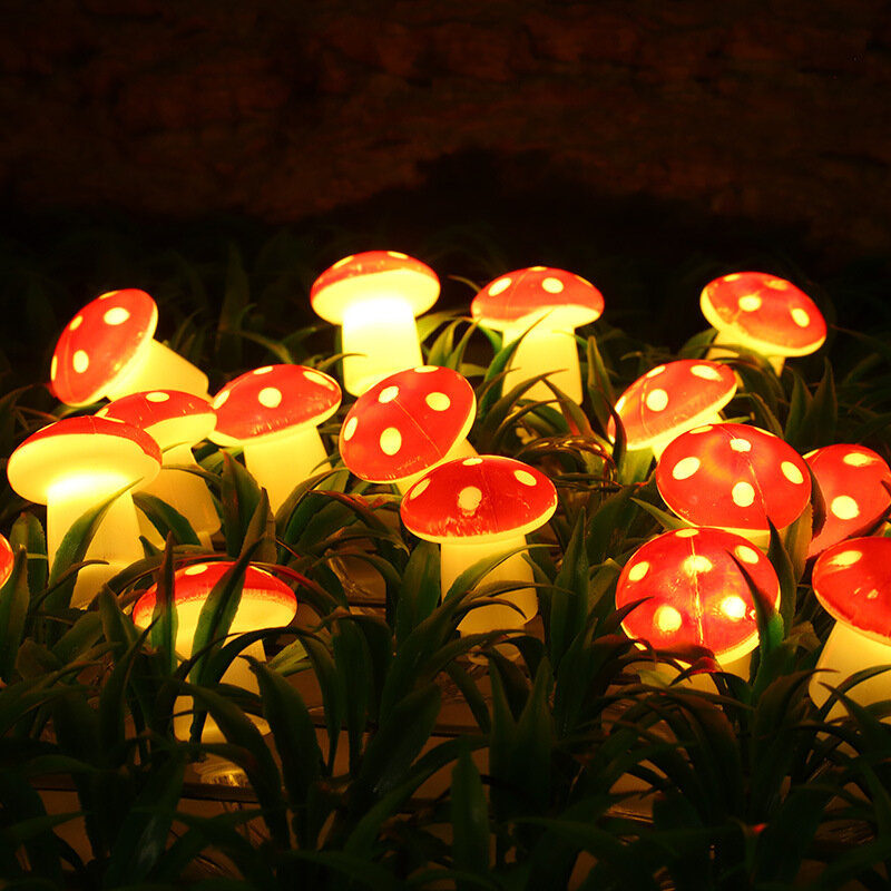 Nấm Đèn Dễ Thương Mật Ong Bướm LED Cổ Dây Đèn Vòng Hoa Khu Vườn Nhà Giáng Sinh Năm Mới Cưới Trang Trí Cây Đèn