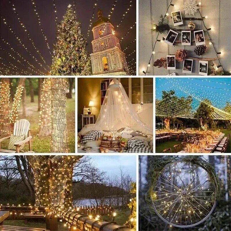 Impermeável ao ar livre Solar String Light, Fairy Garden Lamp, guirlanda para o Natal, festa de férias, decoração de casa, 6V