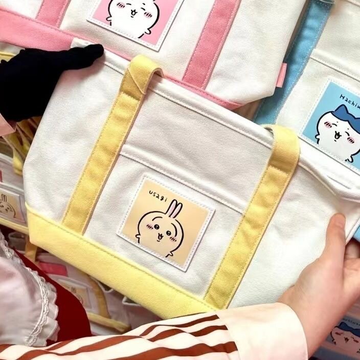 Bolso de mano con patrón de Chiikawa Usagi para mujer, bolsa de mano de gran capacidad, bolso de hombro Kawaii para estudiantes, regalos para niñas, novedad de 2024