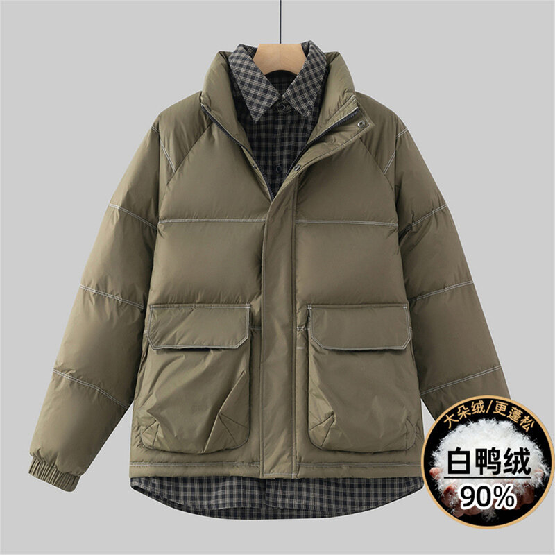 Jaket musim dingin pria, jaket musim dingin ukuran besar 8XL, jaket dua potong palsu kasual mode, ukuran besar 8XL