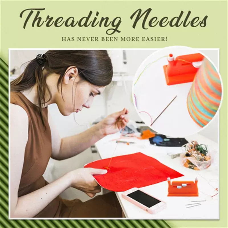 Máquina de costura Needle Threader Ferramenta de inserção de ponto Threader automático de duas pontas Troca de agulha de costura rápida para idosos
