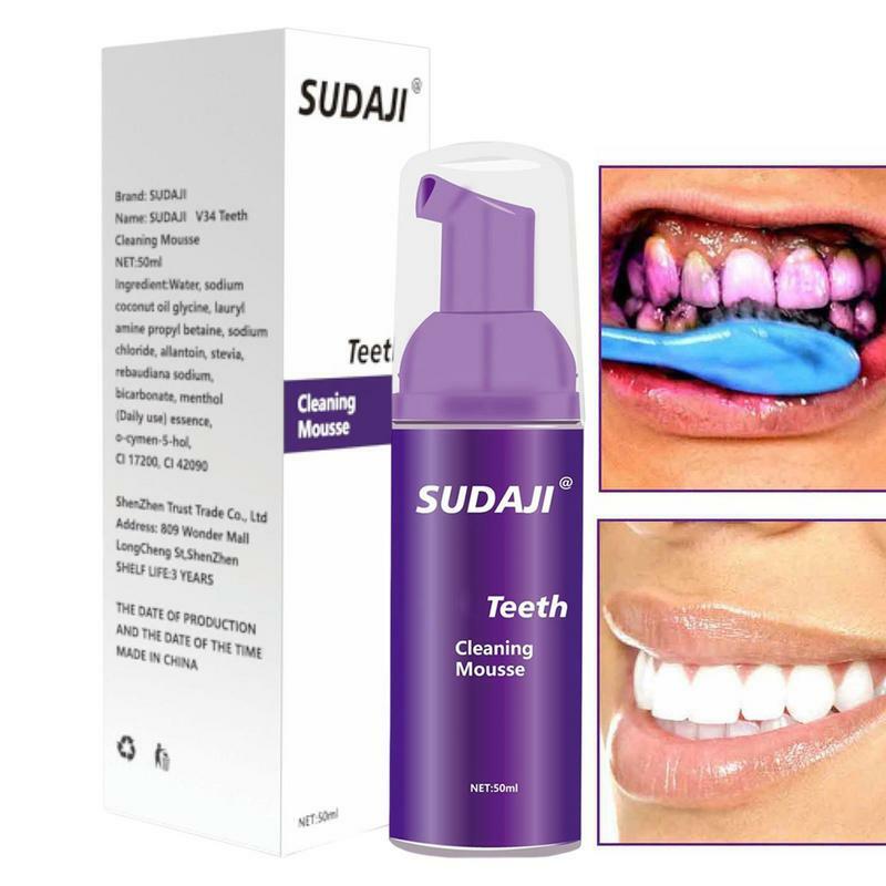 Deep Cleaning Foam Toothpaste Stain Removal Mousse Toothpaste 50ml Intensive Teeth Cleansing Mousse Stain Removal 3D White