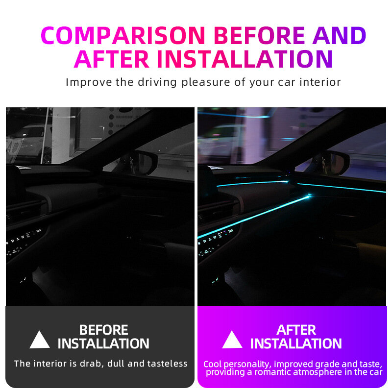 Lámpara decorativa Led para Interior de coche, tira de neón para cableado, luz ambiental Flexible, USB, ambiente de fiesta, diodo, 1 M, 2 M, 3 M, 5M