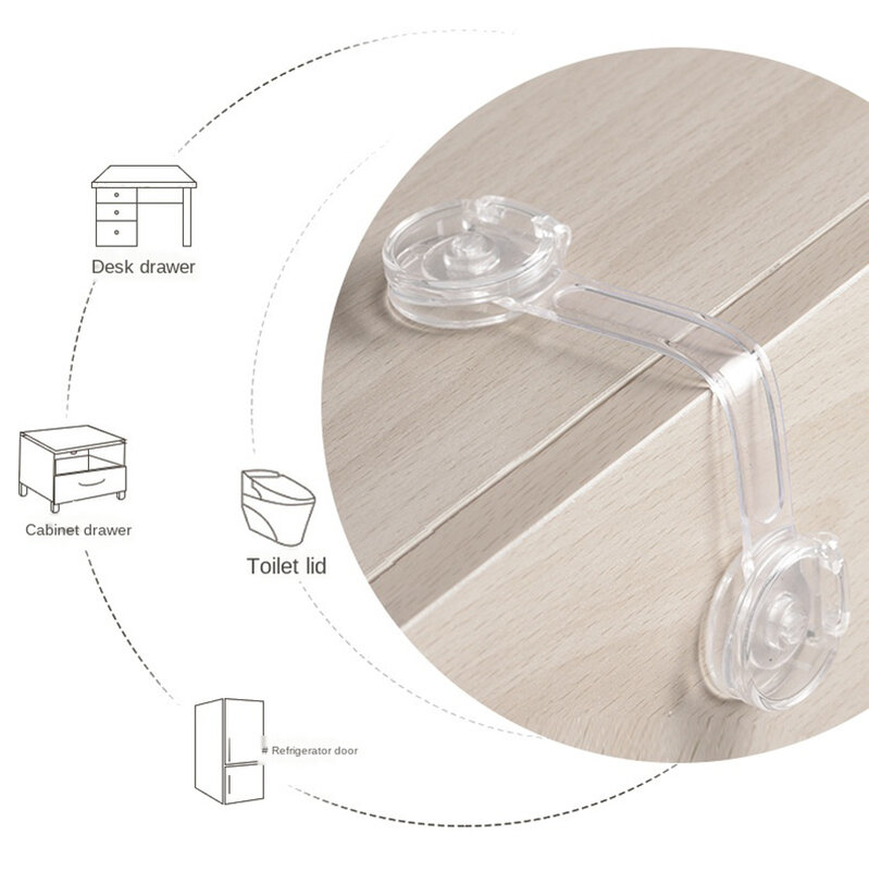 1-5 Stuks Baby Transparante Veiligheidssloten Anti-Opening Kast Open Glazen Kast Veiligheidsslot Anti-Clip Handdeurslot Bevestigingsclips