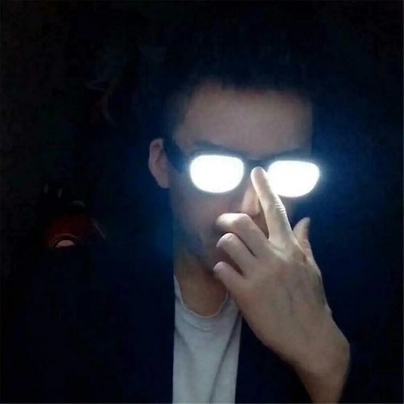 Luminous Cosplay Anti-break Glasses Eyewear Party White for Party Anime Spoof Prop for Party