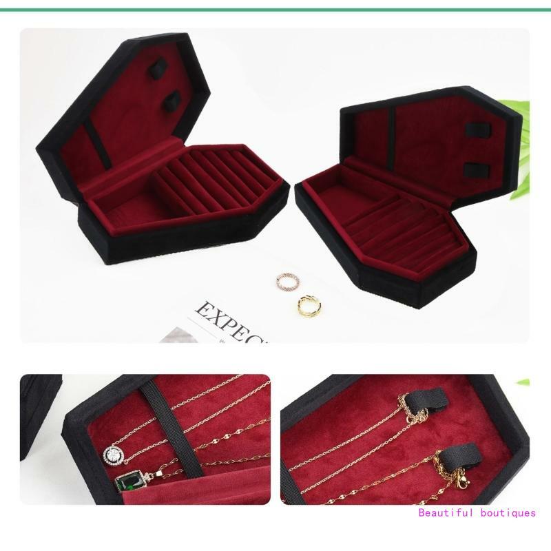 Portable Coffin Shape Jewelry Box Lightweight Earrings Necklace Jewelry Organizer Display Box Gifts for Girls Women DropShip