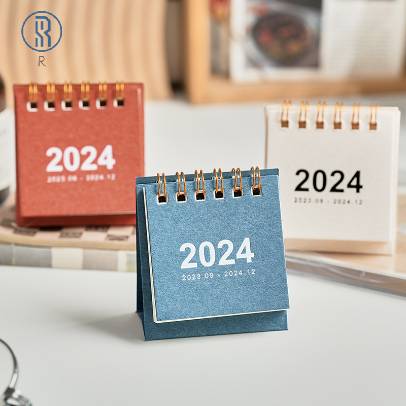 2024 Mini Calendar Minimalist Calendar Desktop Decoration Student Office Supplies For Planning Organizing Daily Schedule