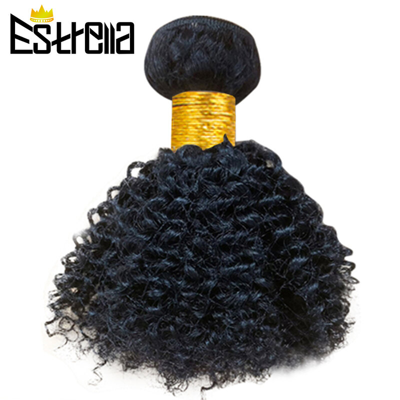 Bundel rambut pendek keriting Afro Kinky penawaran rambut manusia wig rambut keriting Remy Brasil untuk wanita ekstensi rambut manusia warna alami