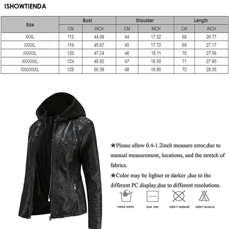 Women's Pu Leather Jacket Casual Fashion Stand Collar Slim Solid Color Pu Leather Jacket Men Anti-wind Motorcycle Autumn New