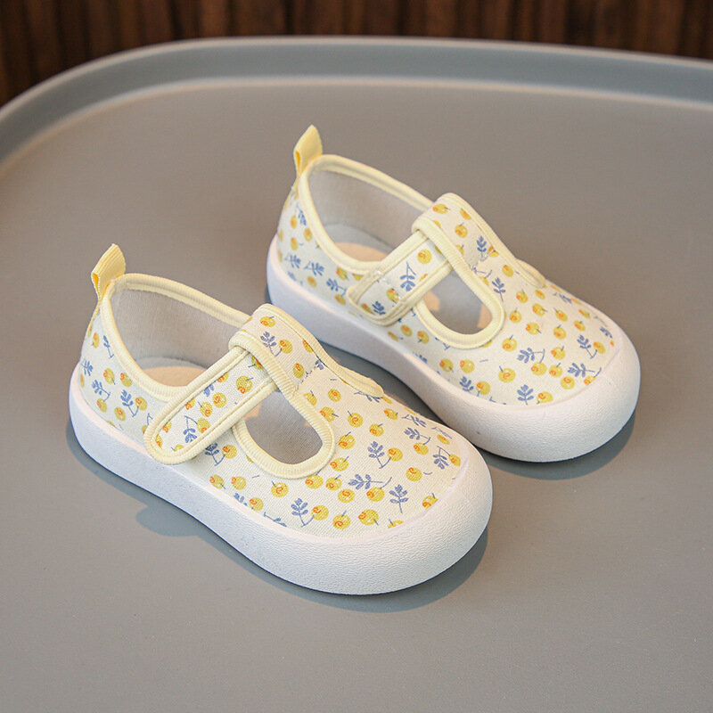 2024 nowe dzieci byt płucienny dziewczyny kwiatowy słodki księżniczka niskie tenisówki koreański oddychający maluch buty dziecięce na co dzień