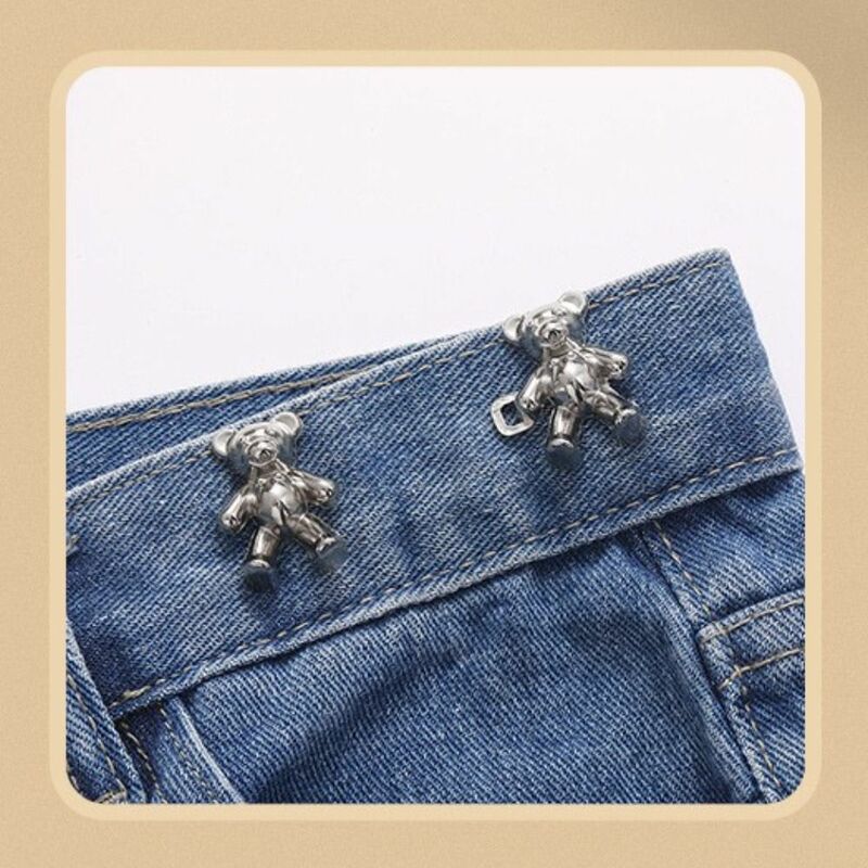 Botão da cintura destacável para Calças e Jeans, Metal Pin Buckle, sem costura apertar Clip, acessórios de vestuário, saia