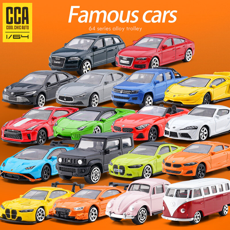 CCA-Diecast نموذج سيارة ، مجموعة سلسلة ، العالم الشهير ، محاكاة السيارة ، هدية للمراهقين ، الصبي ، اللعب ، 1:64 ، عجلات ساخنة
