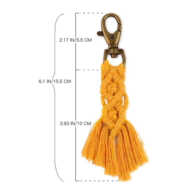 Mini Macrame Keychains Kits Boho Macrame Keychains With Tassels Handmade For Car Key Purse Phone Wallet Wedding Gift