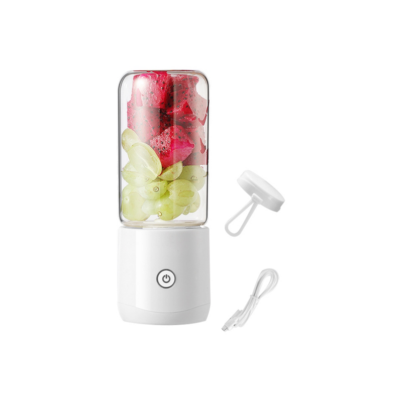 380ml tragbarer Mixer Smoothie Entsafter Tasse USB wiederauf ladbare Heimreise persönliche Größe elektrische Obst mischer-weiß
