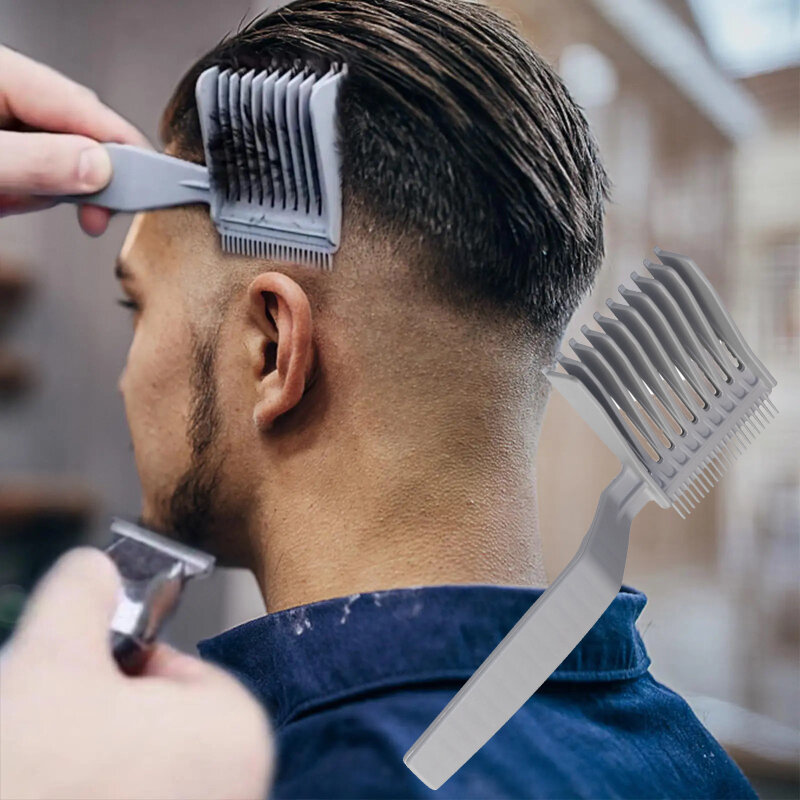 Peigne de positionnement de degré de coupe de cheveux pour hommes, peigne à décoloration de barbier, peigne de mélange de tondeuse, peigne à cheveux à dessus plat, outil de coiffure de salon