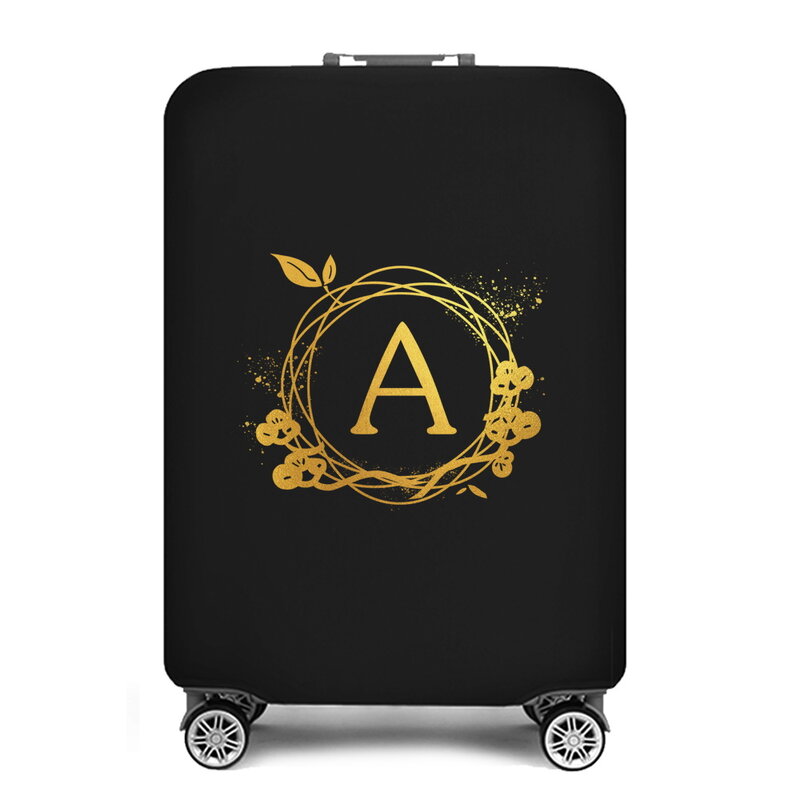 Luggage Cover Elastic Travel Trolley Suitcase Protective Baggage Cover Cartoon Wreath Letter A To Z Printed Travel Accessories