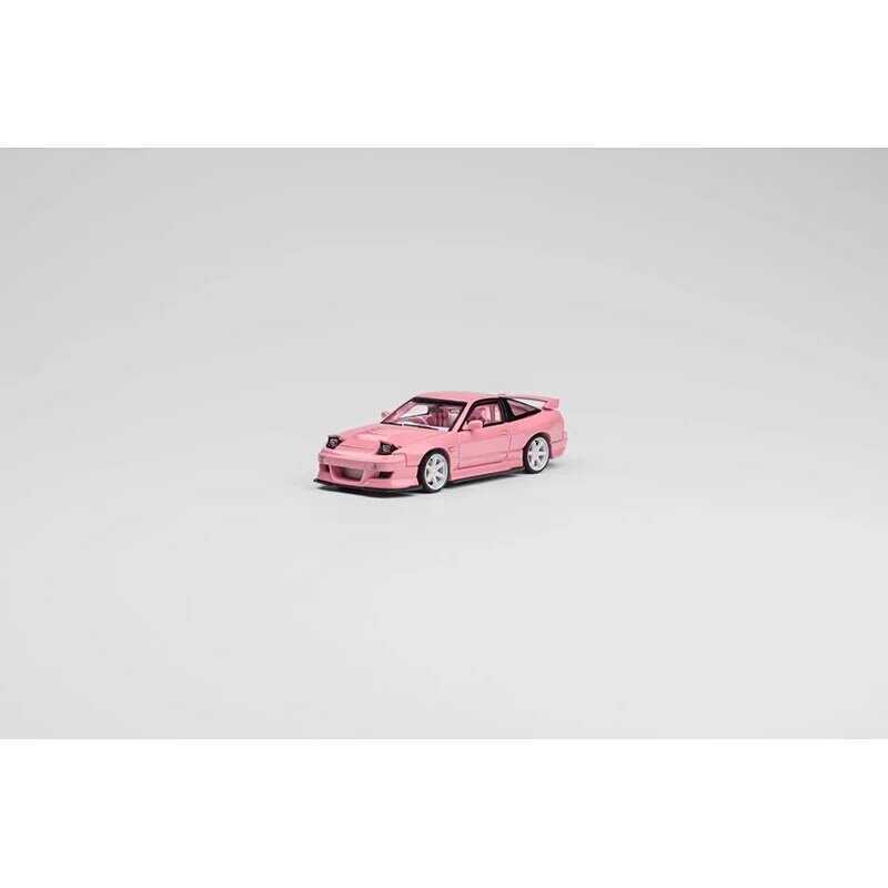 Metálico Rosa Diecast Diorama Carro Modelo Brinquedos, Brinquedos MicroTurbo, Espírito Rei Miyabi 180SX S13 Silvia Dia Dos Namorados, MT em estoque, 1:64