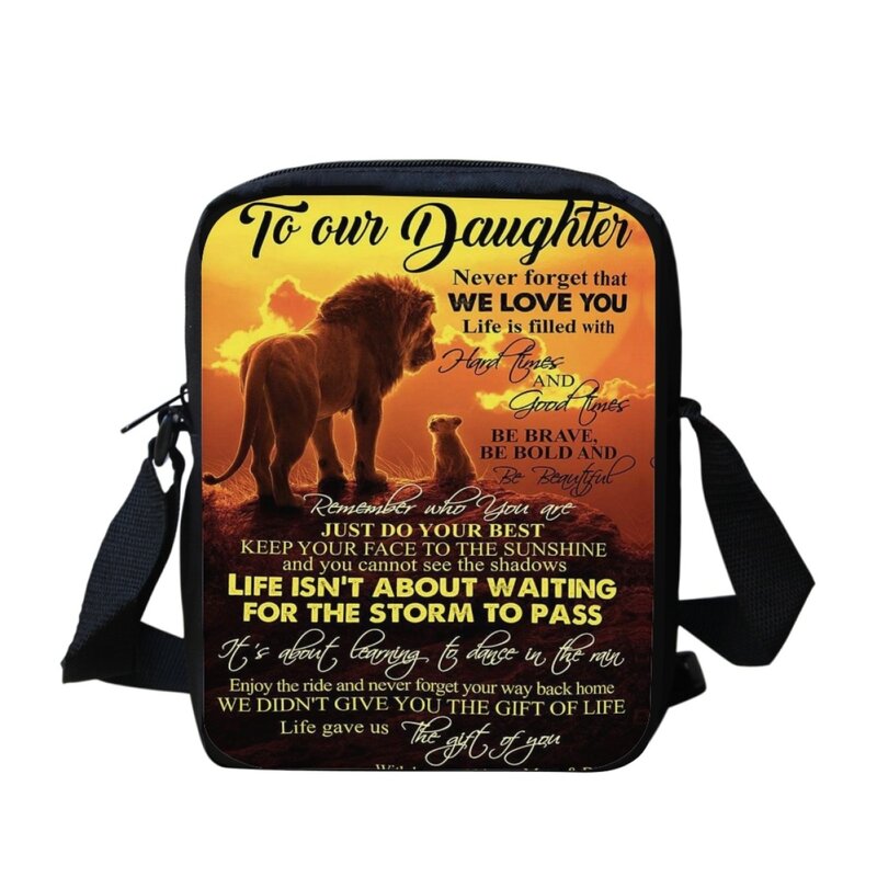 Women's Casual Small Crossbody Bags Classic Bible Hymn Verse Lion Pattern Printed Shoulder Bag for Christian Ladies Bible Bag