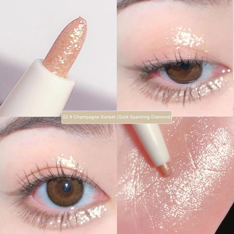 Matte Pink Lying Silkworm Pen Ultra Fine Natural Brightening Glitter Eye Shadow Pencil Shimmer Eyeliner Waterproof Korean Makeup