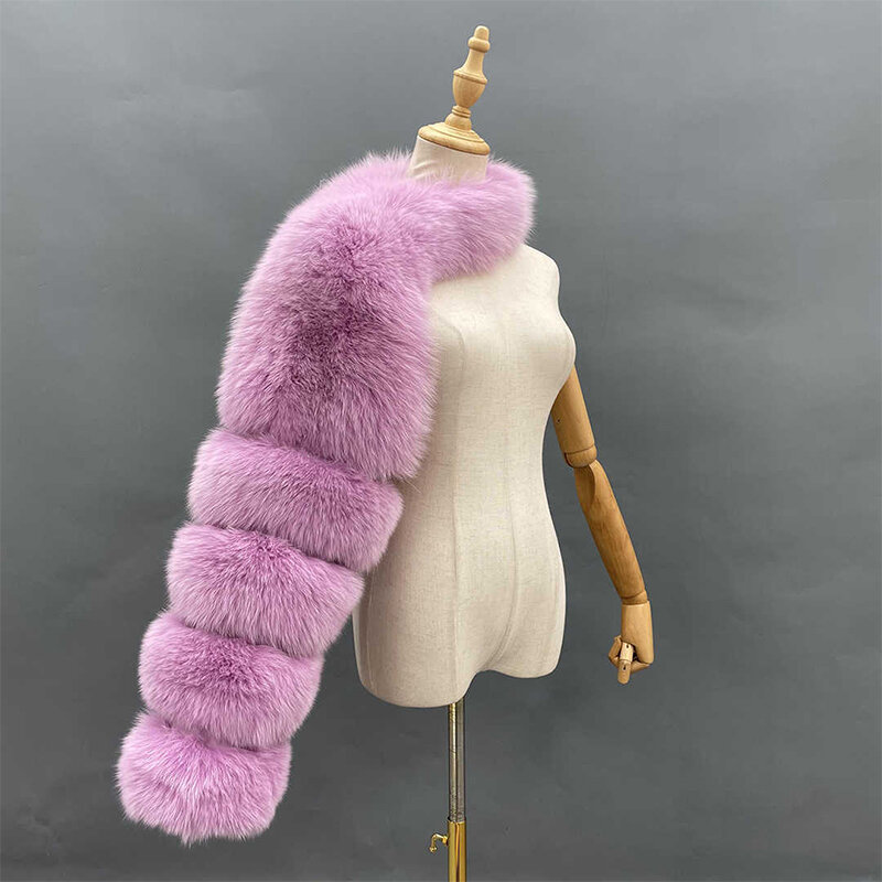 Winter Warm Clothes 2023 Silver Fox Faux Fur Coats Women One Shoulder Long Sleeve Warm Mink Jackets Furry Coat Femme Top